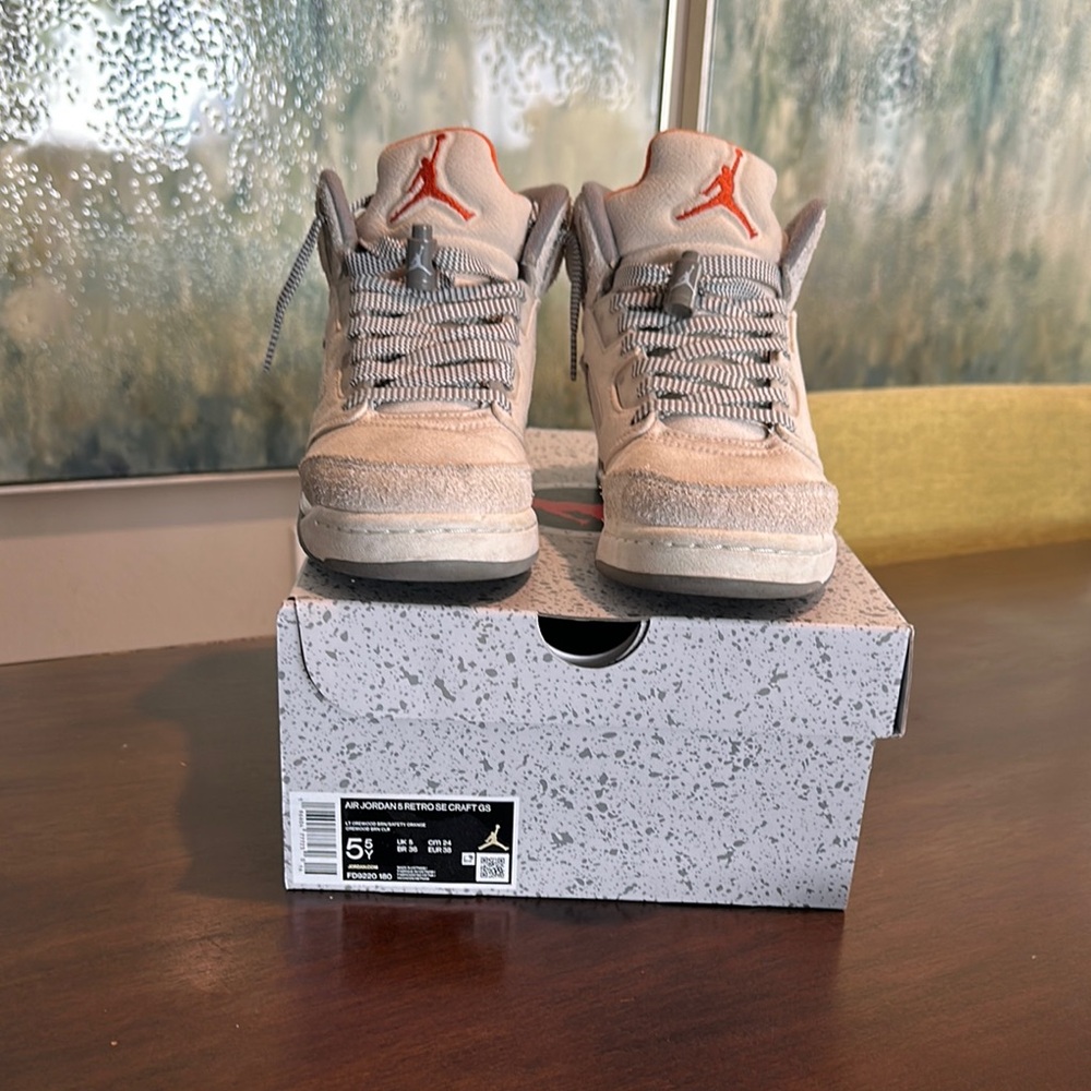 Air Jordan Retro 5 SE Craft (GS) Light Orewood Brown/Safety Orange